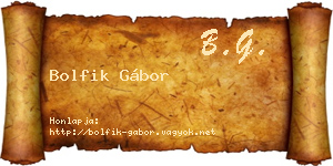 Bolfik Gábor névjegykártya