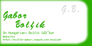 gabor bolfik business card